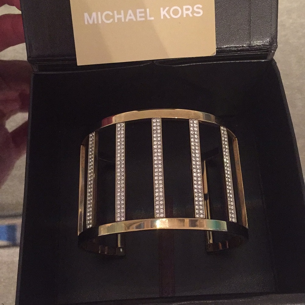 Michael Kors diamond and gold bangle with box